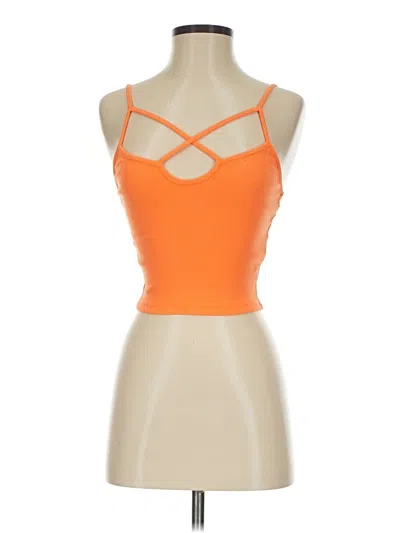 Pre-owned Zara Tank Top Orange Strapless Neckline Tops