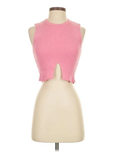 Pre-owned Zara Tank Top Pink Halter Neckline Tops