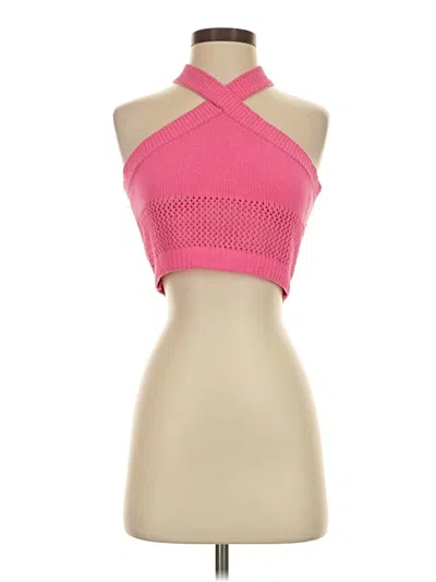 Zara Tank Top Pink Halter Neckline Tops