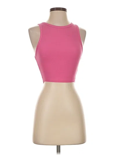 Pre-owned Zara Tank Top Pink Halter Neckline Tops