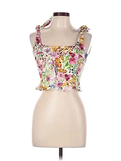 Pre-owned Zara Tank Top Pink Strapless Neckline Tops