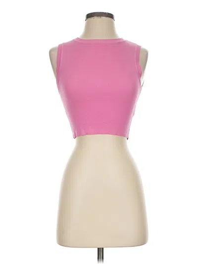 Pre-owned Zara Tank Top Pink Strapless Neckline Tops