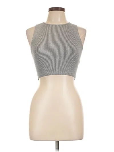 Pre-owned Zara Tank Top Silver Halter Neckline Tops