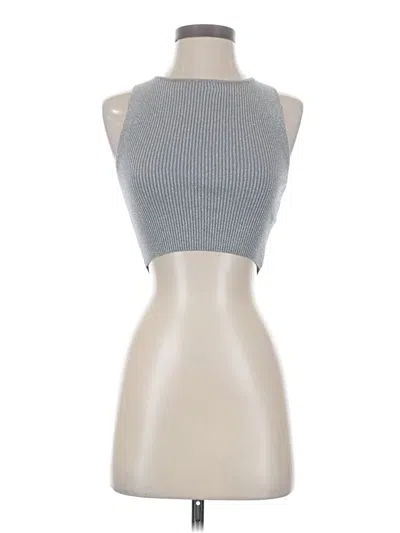 Pre-owned Zara Tank Top Silver Halter Neckline Tops