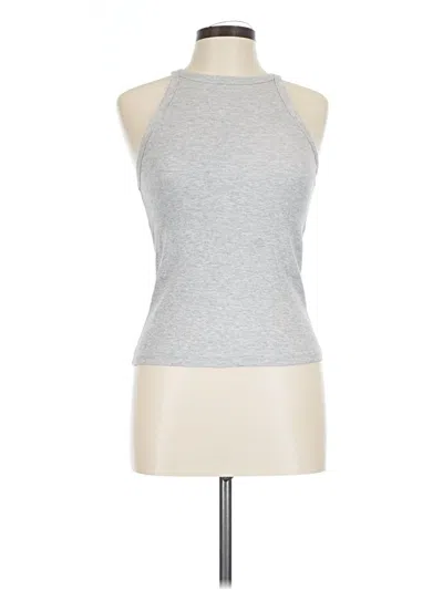Zara Tank Top Silver Halter Neckline Tops In Gray