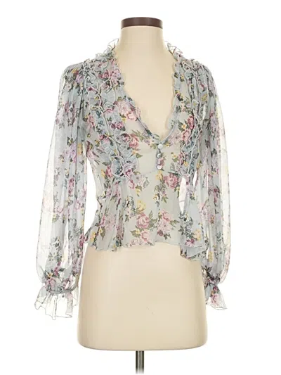 Pre-owned Zara Tank Top Silver Plunge Neckline Tops