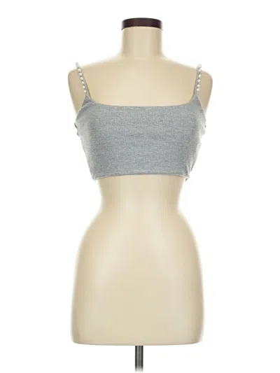 Pre-owned Zara Tank Top Silver Strapless Neckline Tops