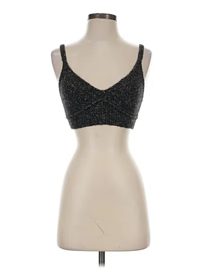 Pre-owned Zara Tank Top Silver Strapless Neckline Tops