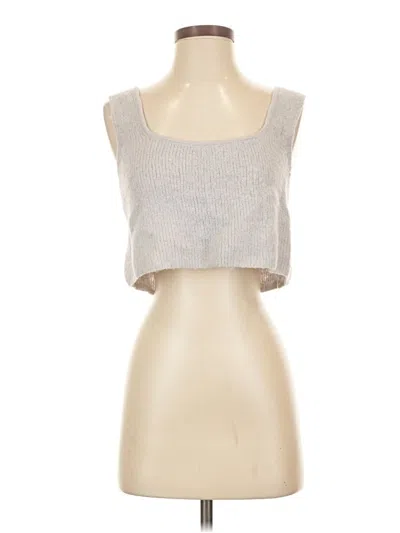 Pre-owned Zara Tank Top Silver Strapless Neckline Tops