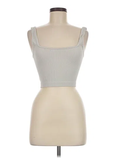 Pre-owned Zara Tank Top Silver Strapless Neckline Tops