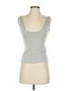 Zara Tank Top Silver Sweetheart Neckline Tops In White