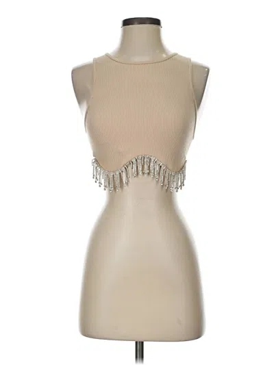 Pre-owned Zara Tank Top Tan Halter Neckline Tops