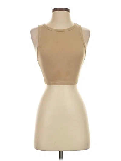Pre-owned Zara Tank Top Tan Halter Neckline Tops