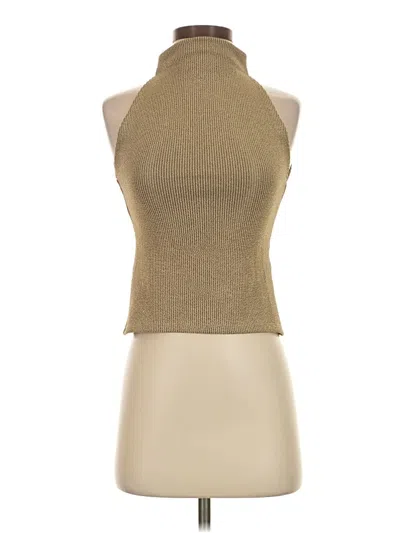 Pre-owned Zara Tank Top Tan Halter Neckline Tops