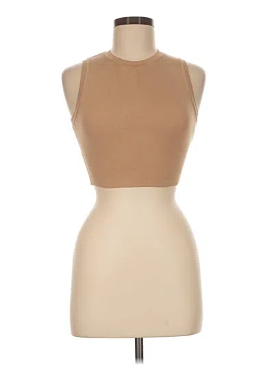 Pre-owned Zara Tank Top Tan Halter Neckline Tops