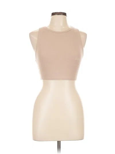 Pre-owned Zara Tank Top Tan Halter Neckline Tops In Brown