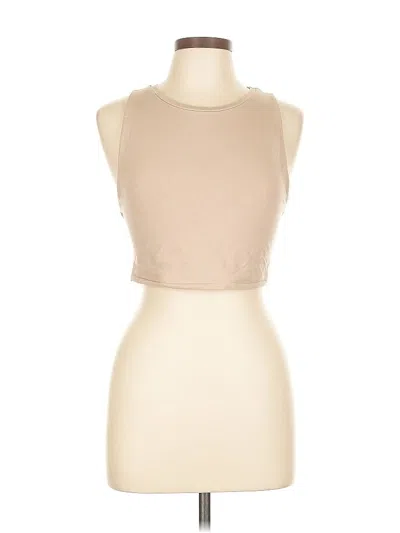 Pre-owned Zara Tank Top Tan Halter Neckline Tops In Brown