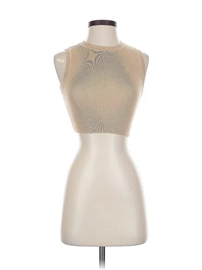 Pre-owned Zara Tank Top Tan Halter Neckline Tops In Brown