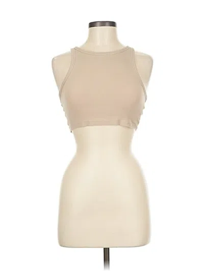 Pre-owned Zara Tank Top Tan Halter Neckline Tops In Brown