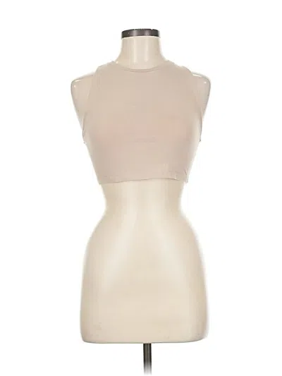 Pre-owned Zara Tank Top Tan Halter Neckline Tops In Brown