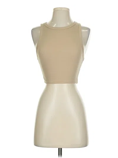 Pre-owned Zara Tank Top Tan Halter Neckline Tops In Brown