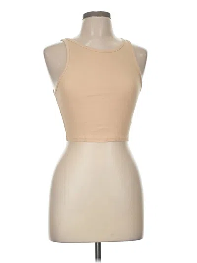Pre-owned Zara Tank Top Tan Halter Neckline Tops In Brown