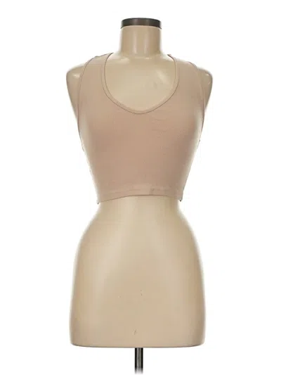 Pre-owned Zara Tank Top Tan Halter Neckline Tops In Brown
