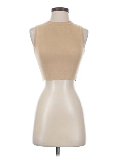 Pre-owned Zara Tank Top Tan Halter Neckline Tops In Brown