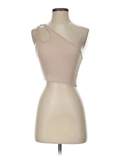 Pre-owned Zara Tank Top Tan One Shoulder Neckline Tops