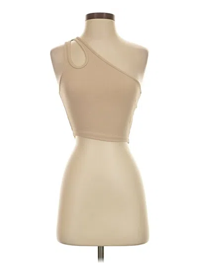 Pre-owned Zara Tank Top Tan One Shoulder Neckline Tops