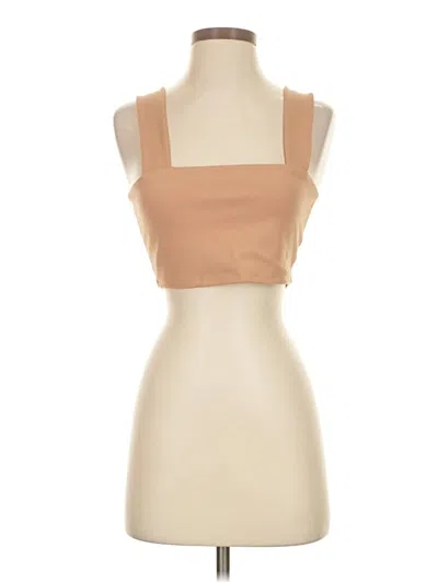 Pre-owned Zara Tank Top Tan Strapless Neckline Tops