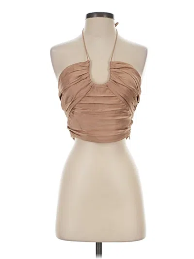 Pre-owned Zara Tank Top Tan Strapless Neckline Tops