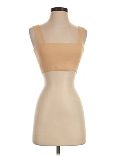 Zara Tank Top Tan Strapless Neckline Tops In Neutral
