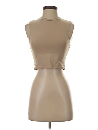 Pre-owned Zara Tank Top Tan Turtleneck Tops