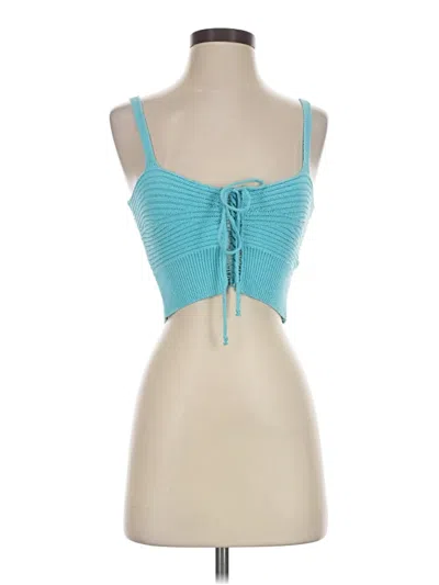 Pre-owned Zara Tank Top Teal Strapless Neckline Tops