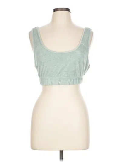 Pre-owned Zara Tank Top Teal Strapless Neckline Tops In Blue