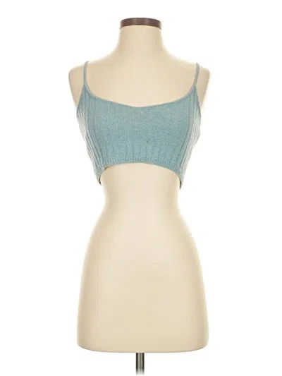 Pre-owned Zara Tank Top Teal Strapless Neckline Tops In Blue