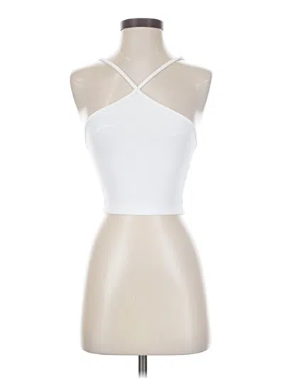 Pre-owned Zara Tank Top White Halter Neckline Tops