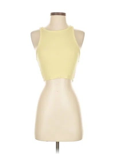 Pre-owned Zara Tank Top Yellow Halter Neckline Tops