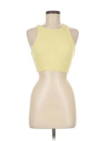 Pre-owned Zara Tank Top Yellow Halter Neckline Tops