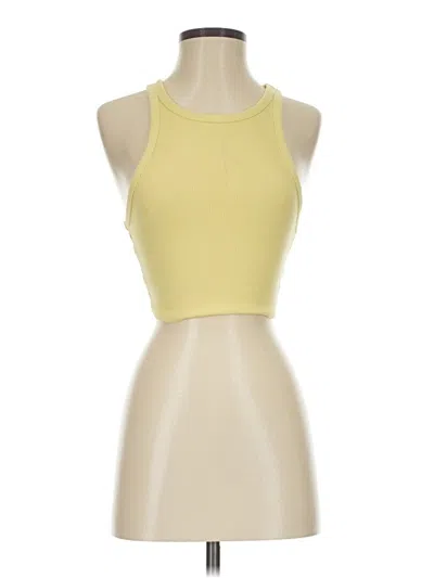 Pre-owned Zara Tank Top Yellow Halter Neckline Tops