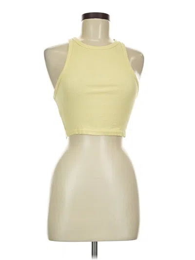 Pre-owned Zara Tank Top Yellow Halter Neckline Tops