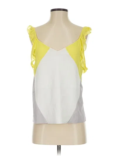 Pre-owned Zara Tank Top Yellow Ruffles Neckline Tops