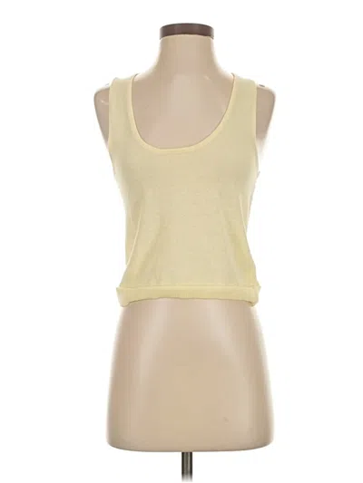 Pre-owned Zara Tank Top Yellow Strapless Neckline Tops