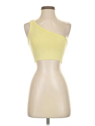 Pre-owned Zara Tank Top Yellow Strapless Neckline Tops