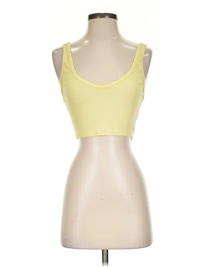 Pre-owned Zara Tank Top Yellow Strapless Neckline Tops