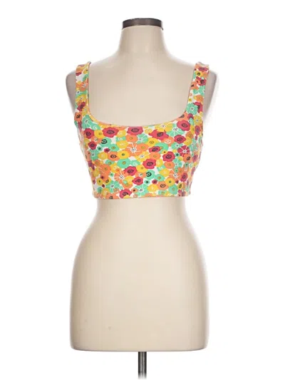 Pre-owned Zara Tank Top Yellow Strapless Neckline Tops