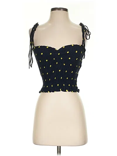 Pre-owned Zara Tank Top Yellow Strapless Neckline Tops