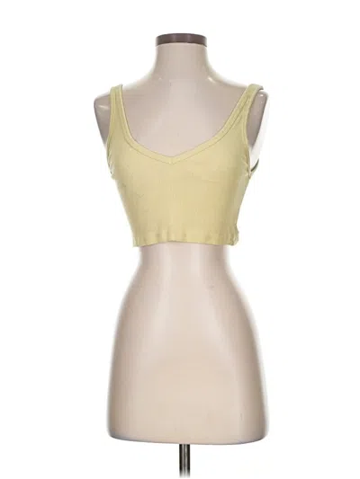 Pre-owned Zara Tank Top Yellow Sweetheart Neckline Tops