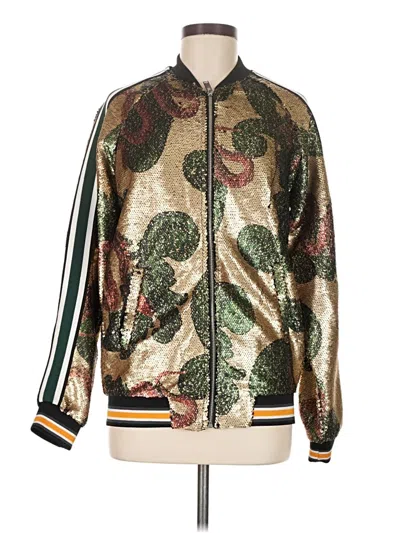 Zara Track Jacket In Gold